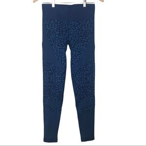 Varley Quincy Navy Blue Leopard Leggings Medium